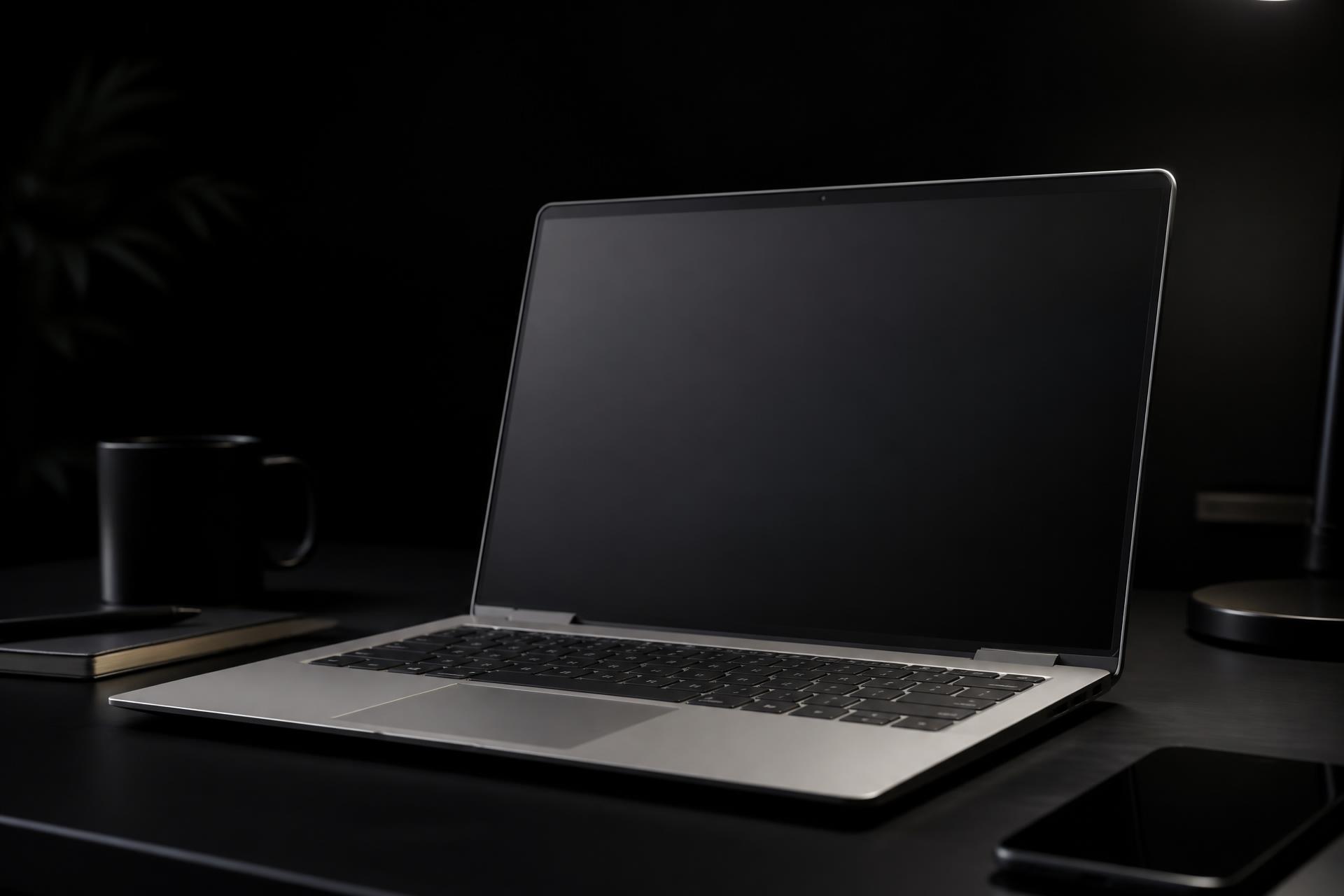 Premium refurbished Dell Latitude laptop on a dark workspace